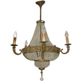 Antique Large beaded and Gilt Bronze Chandelier