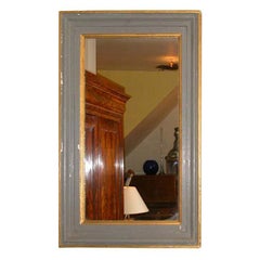 French Early 20th Century Rectangular Mirror with Painted and Giltwood Frame
