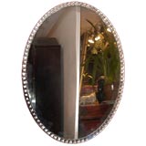 Antique Rare Pair Of Oval Irish Waterford Mirrors