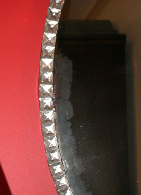 Rare Pair Of Oval Irish Waterford Mirrors