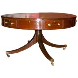 Antique 19th Century Mahogany Rent Table with Leather Top