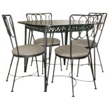 Iron Table by Maurizio Tempestini for Salterini and Four Chairs