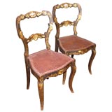 Pair of Ebony Painted Side Chairs