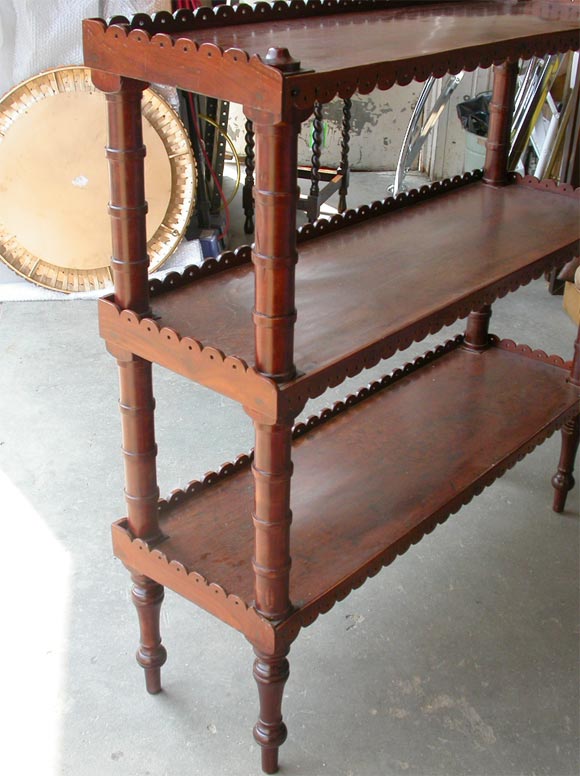 Decorative 3 Tiered Mahogany Dumbwaiter