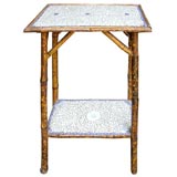 Bamboo Blue and White Mosaic Topped Table
