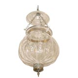 antique handblown glass pumpkin lantern