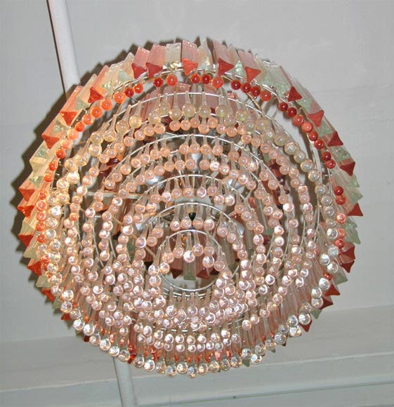 20th Century Murano Large Glass Chandelier For Sale