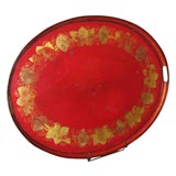 First Empire Oval Red Tôle Tray