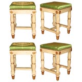 Four Painted Tabourets Provenance Son of Louis Philippe