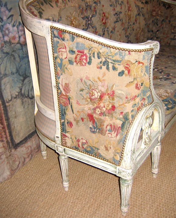 French Eighteenth Century Louis XVI Canapé with Aubusson Fabric