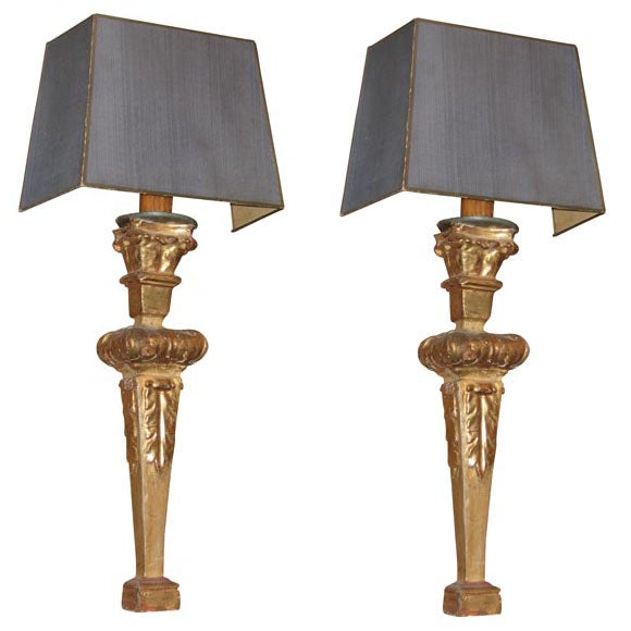 Two Bois Dore Sconces with Slate Grey Silk Shades at 1stdibs