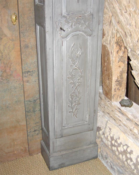 Provençal Narrow Cupboard with Carved Floral Decor
