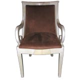 Parchment and Suede Armchair
