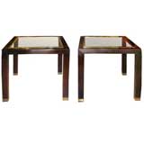Pair of Glass Top End Tables