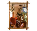 Vintage Pair of Faux Bamboo Mirrors