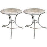 Pair Stone-topped Bistro Tables