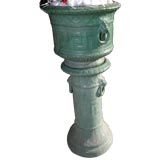 American Art Pottery Urn on Pedestal