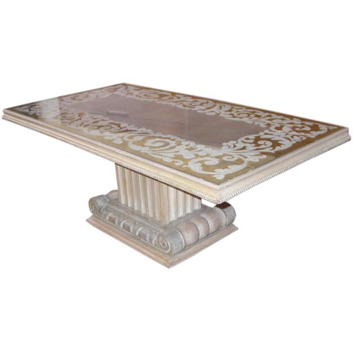 Reverse painted glass coffee table at 1stDibs