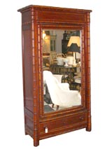 French Faux Bamboo Armoire