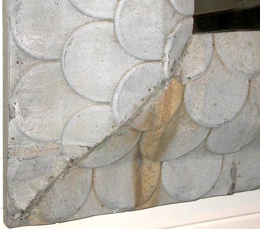 Pair of Large Scalloped Zinc Mirrors