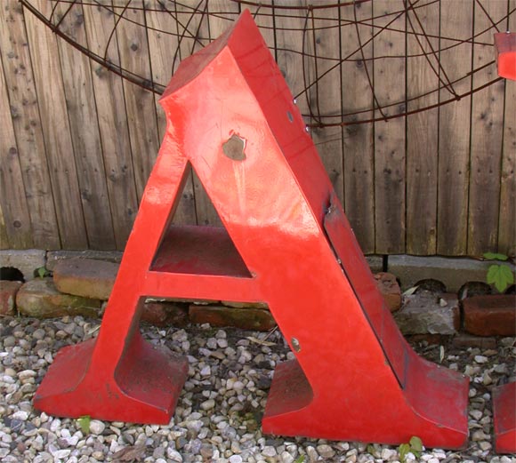 "ART" Old Painted Backlit Neon Letters
