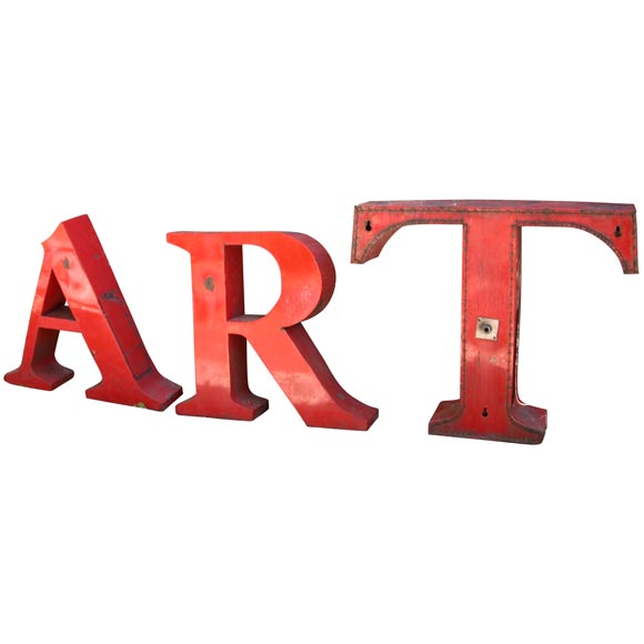 "ART" Old Painted Backlit Neon Letters