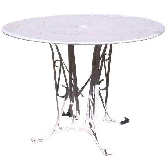 Art Nouveau Metal Cafe Table For Sale