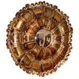 Tooled Brass Bullseye Mirror
