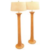 Pair of Karl Springer Parchment Floor Lamps