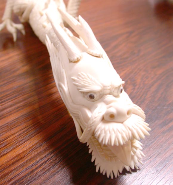 Japanese Articulated Carved Ivory Dragon