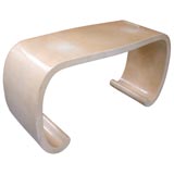Goatskin Lacquered Scroll Table by Karl Springer