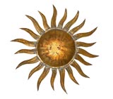Gilt metal sunburst ceiling fixture