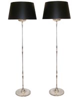 Pair of Silver Plated Floor Lamps