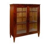 Mahogany bookcase with marble top