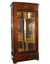 Rosewood mirrored armoire
