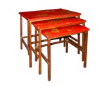 Burnt Orange Nesting Tables by Jansen