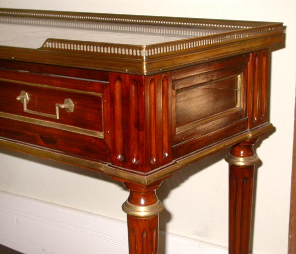 French Marble Top Sofa Table