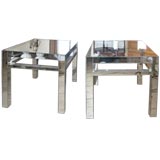 Pair of Mirrored End Tables