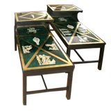 Pair of Reverse Decoupage Step Tables