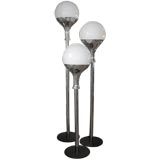 Set of Chrome Standing Lamps