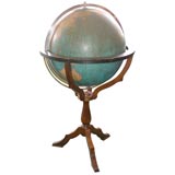 Large-scale Globe in Original Mahogany Base