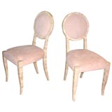 Set of Six Limestone Veneer Chairs