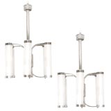 Nickel Plated Art Deco Chandelier