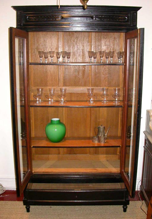 Tall Ebonized Bookcase