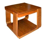 Square walnut veneered end table