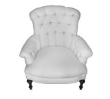 Pair Tufted Victorian Arm Chairs