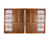 pair of custom bi-fold doors w/decorative glass panells