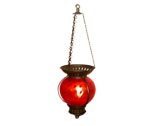 red glass ball hanging lamps (electrified)
