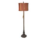 floor lamp with multi colored silk shade