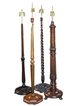 English Antique Wood Floor Lamps
